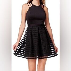 NWT Guess Strappy Cocktail MIDI Dress Black Size 8